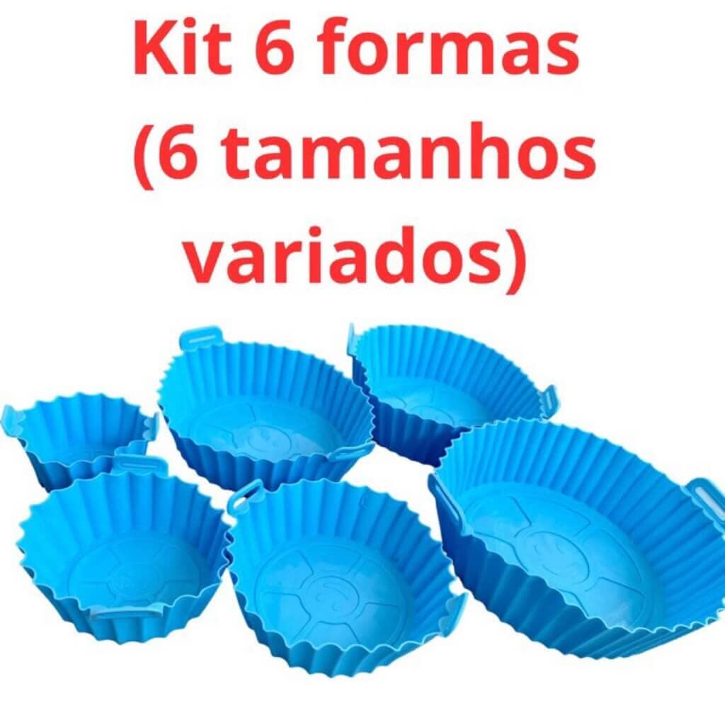 Kit com 6 Forma De Silicone Para Airfryer Antiaderente